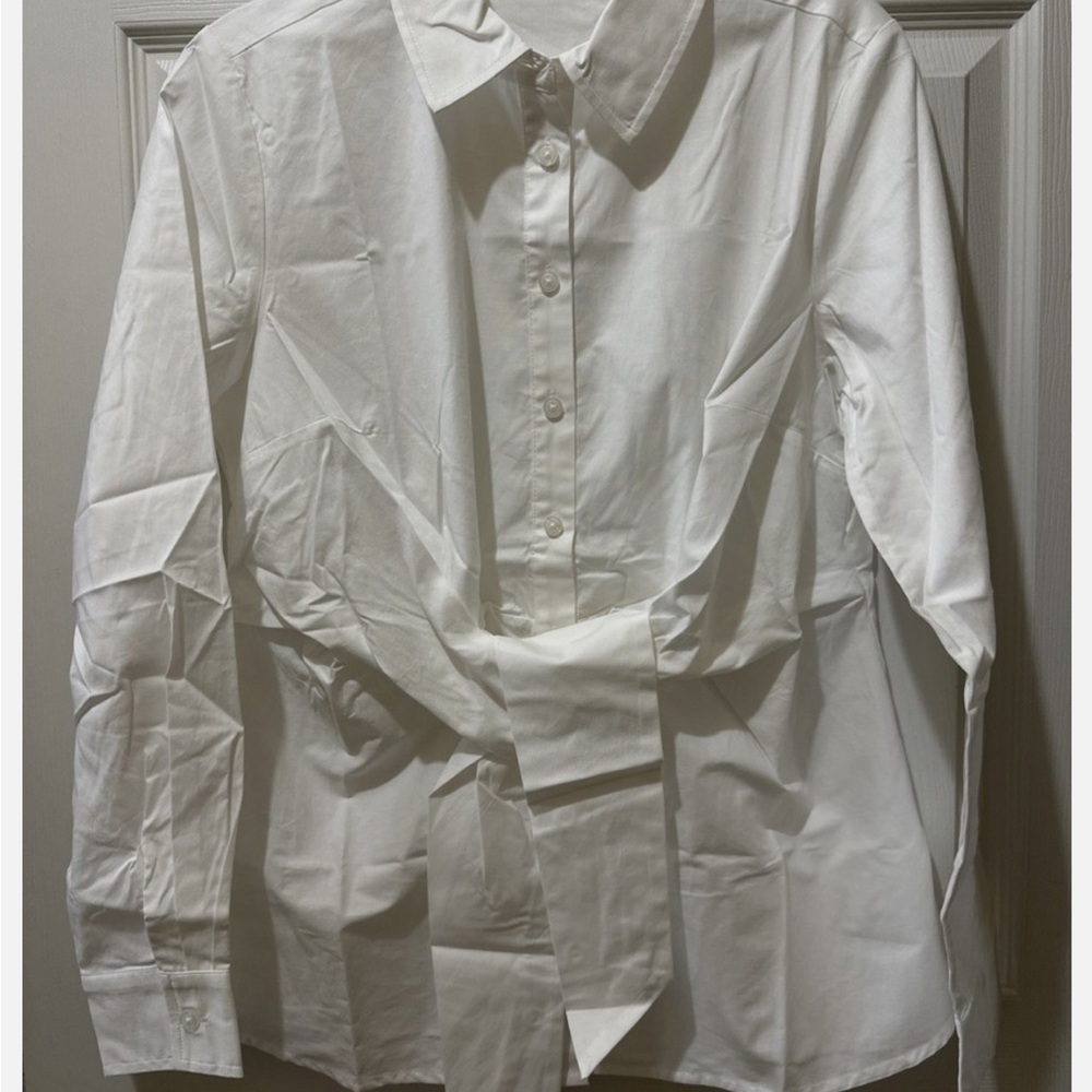 Martha Stewart White Dress Shirt Classic Cotton Formal